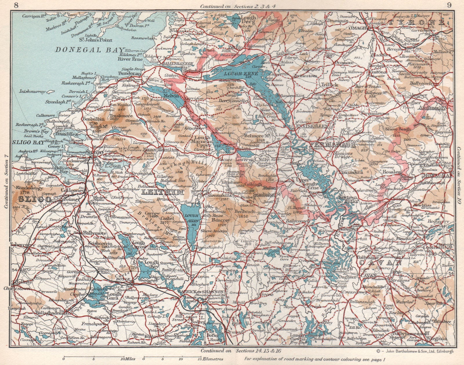 IRELAND. Leitrim Sligo Fermanagh Cavan. Vintage map plan. Ulster Connaught 1962